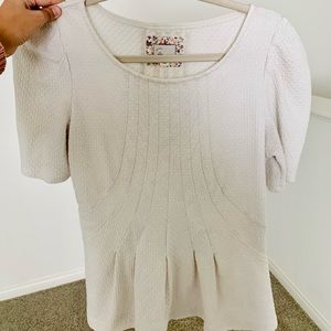 Anthropologie Peplum Cream Blouse 🌸